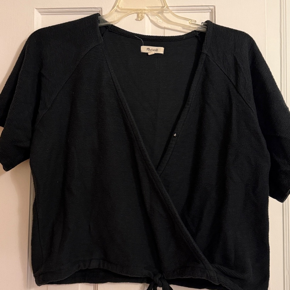 Madewell Black Textured Knit Sweater